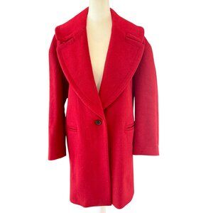 Forever 21 Wool-Blend Red Coat – Single Button – Size M